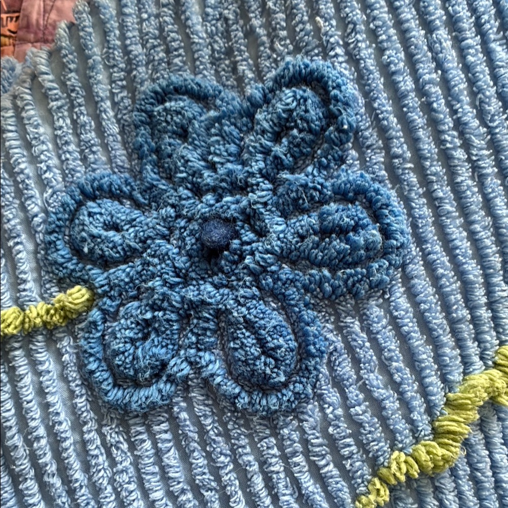 Hand crafted chenille Blue Women's swing jacket - Picture 10 of 10